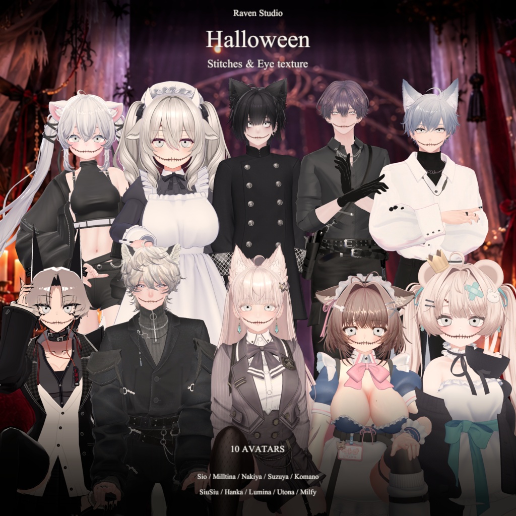 10Avatar対応【Halloween Stitches ＆ Eye texture】
