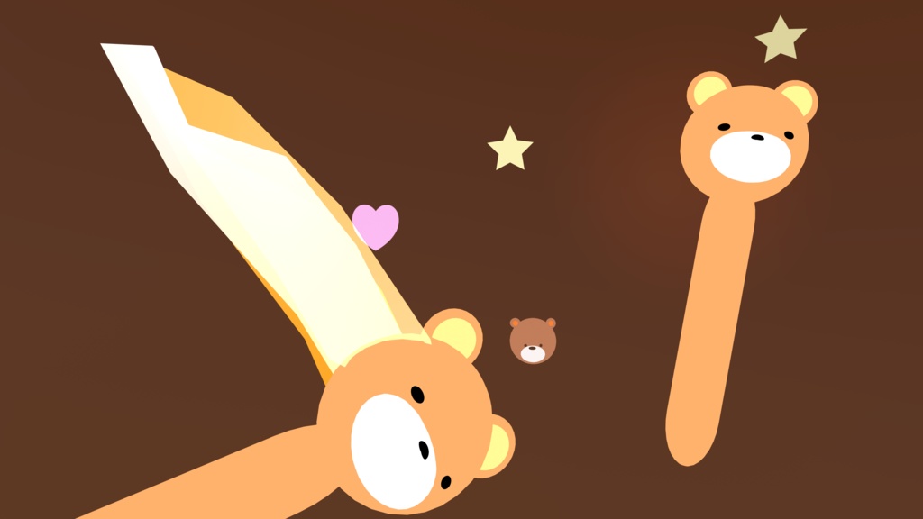 「オリジナル3Dモデル」クマライト_ペンライト(VRChat対応)