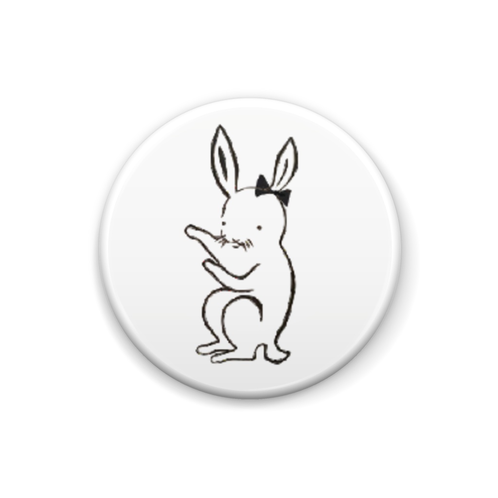兎のまるさんりぼんカンバッチ