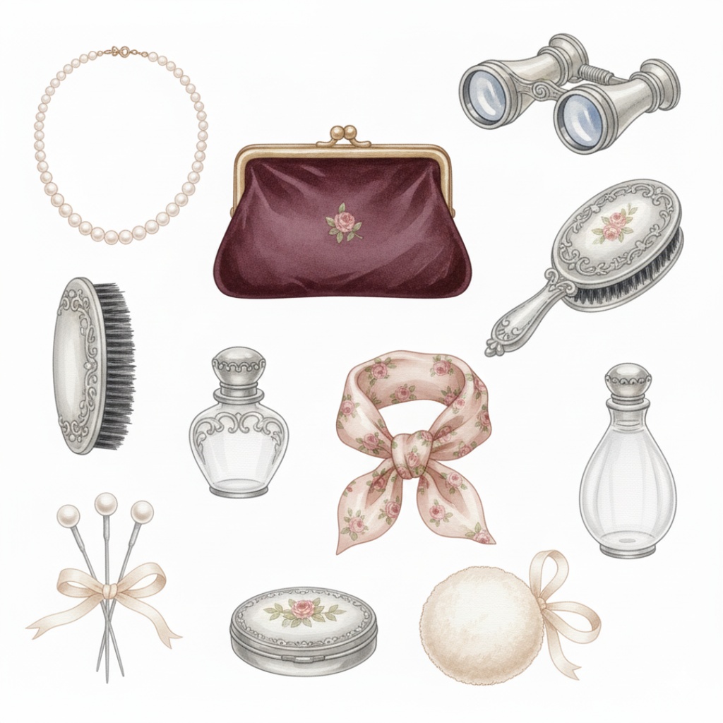 【水彩画風】レトロファッション クリップアートコレクション (PNG形式)