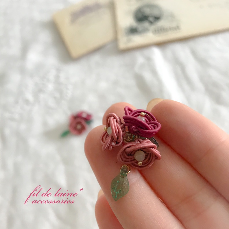 *水引ピアス* 秋色紫陽花のブーケ❤