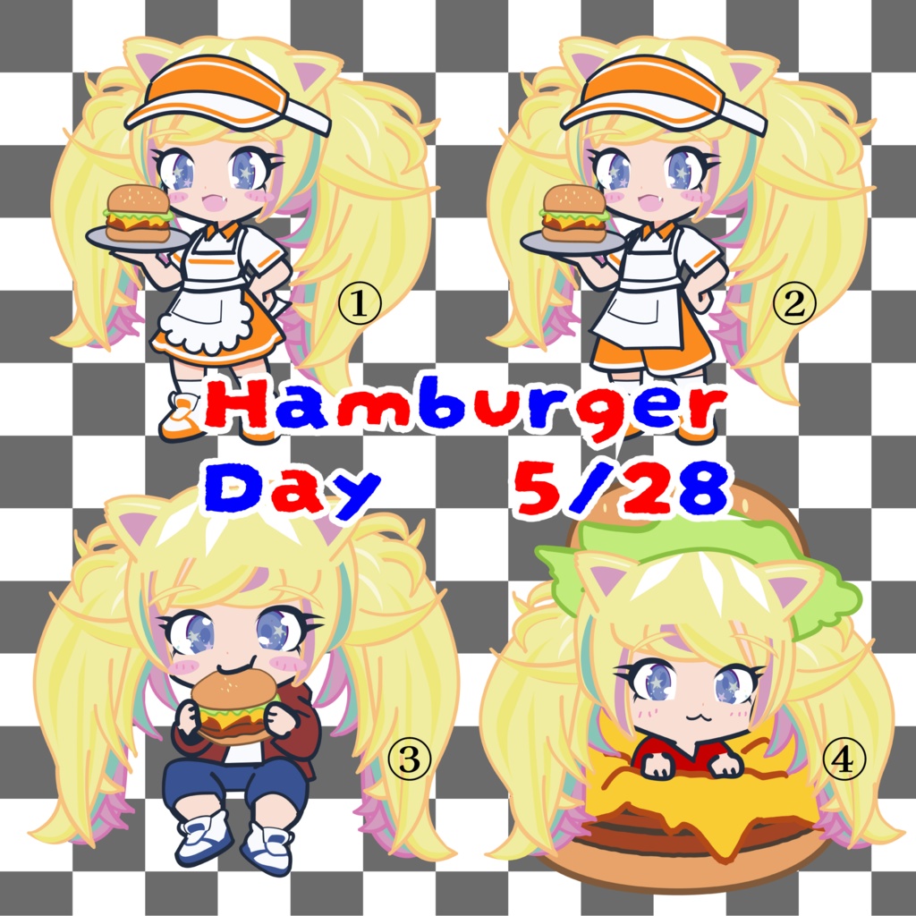 ⚠️事前連絡必要⚠️ハンバーガー量産ミニキャラ