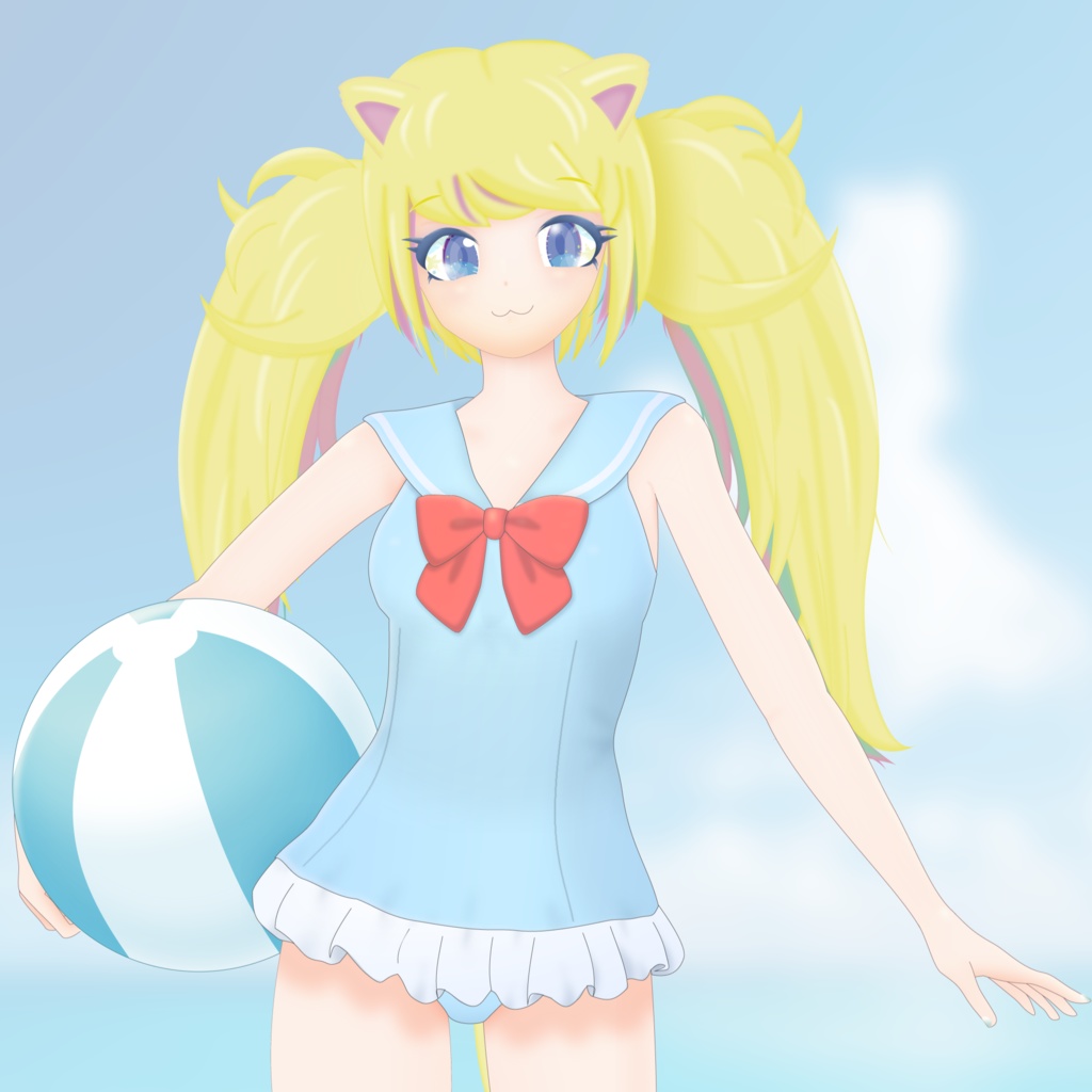 【無償あり】水着着せ替え素材No.4（セーラーワンピース）