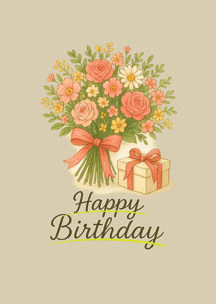 選べる雰囲気♪誕生日カード5枚セット(PNGデータ)