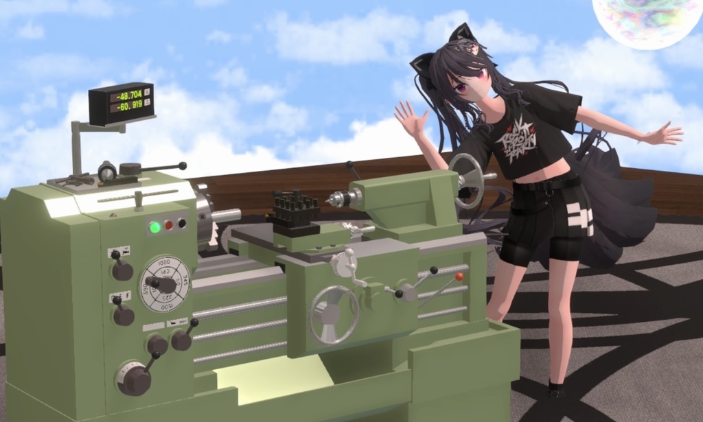 【3Dモデル】VR旋盤【シミュレータ】