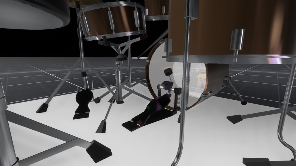 【3Dモデル】演奏ギミック付きVRドラム【Resonite】