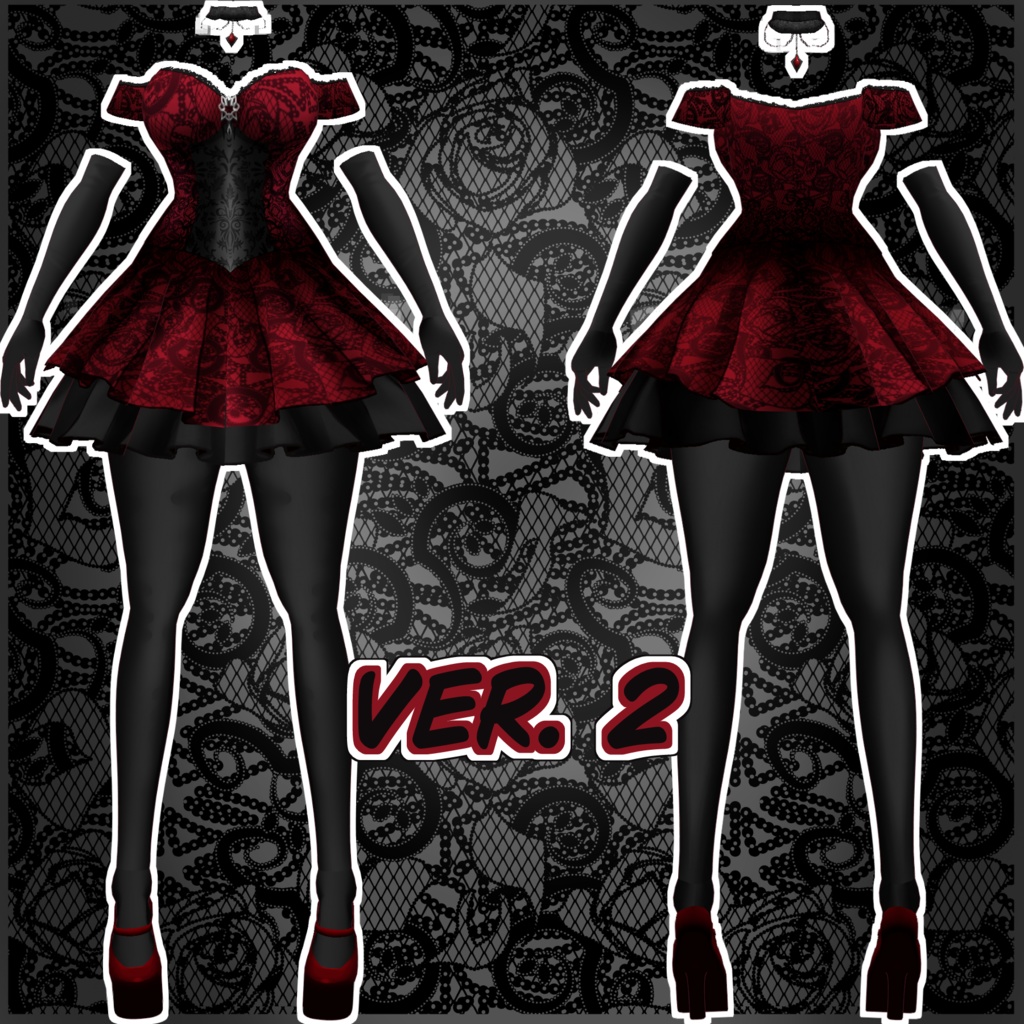 【VRoid】 Velvet Goth Gothic Vroid Outfit