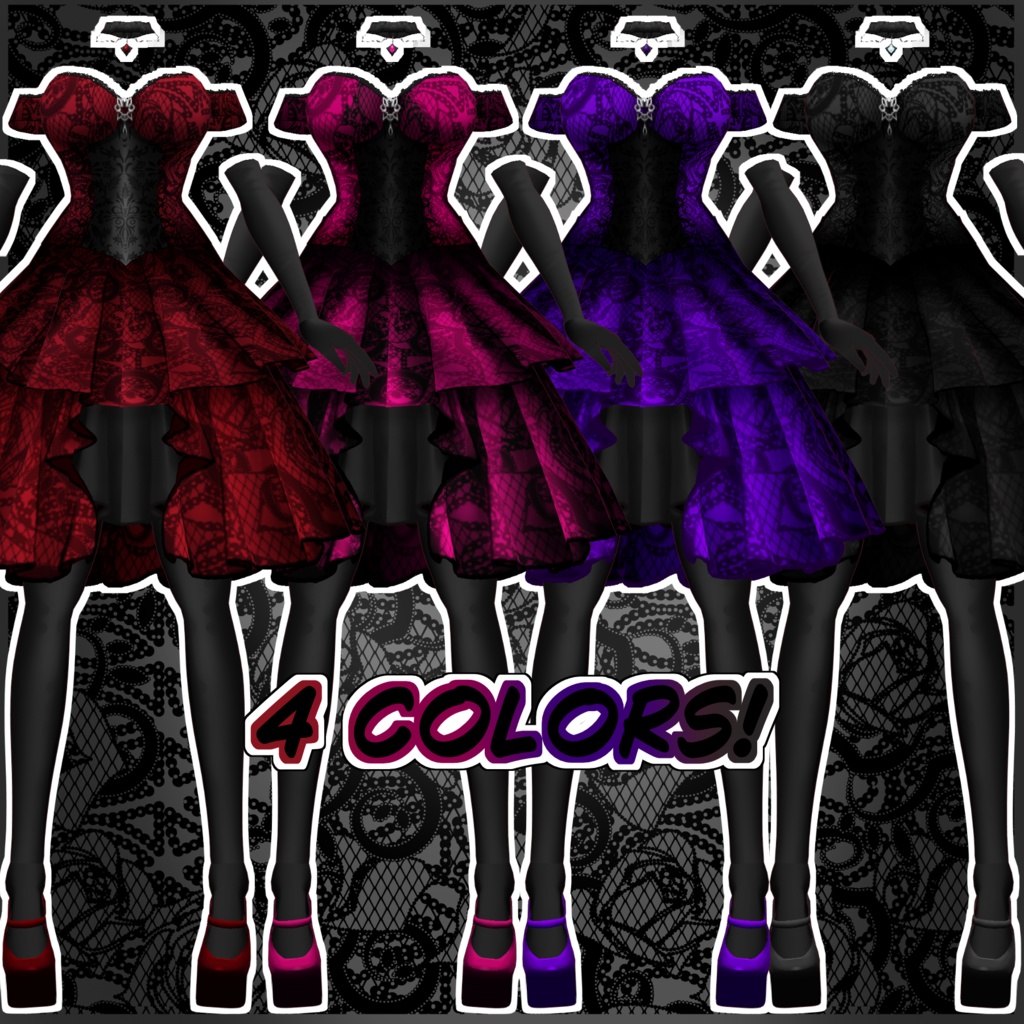 【VRoid】 Velvet Goth Gothic Vroid Outfit