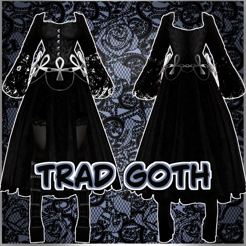 【VRoid】 Trad Goth Inspired Vroid Outfit