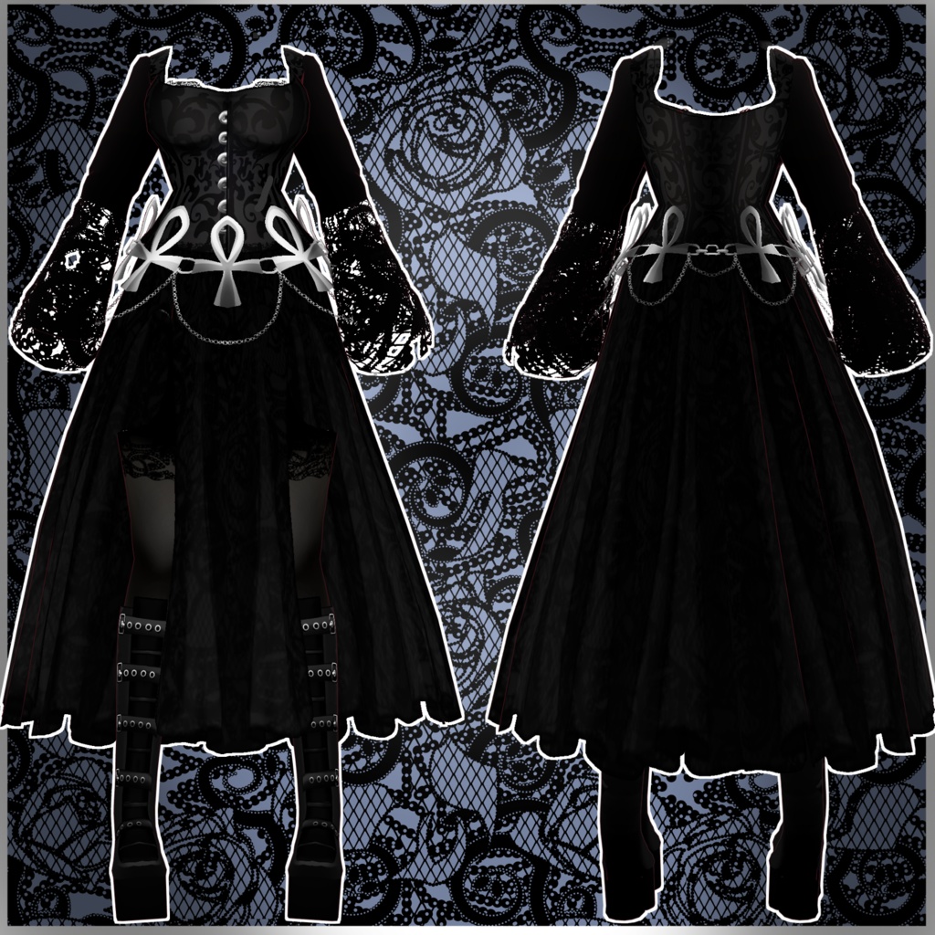 【VRoid】 Trad Goth Inspired Vroid Outfit