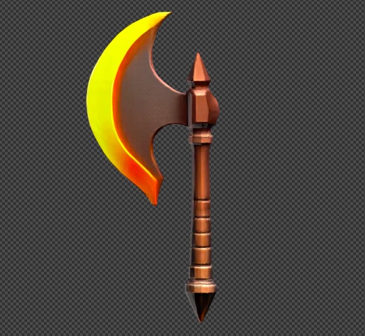 【3Dモデル 武器】炎の斧 パート1 / ファンタジー / ゲーム素材