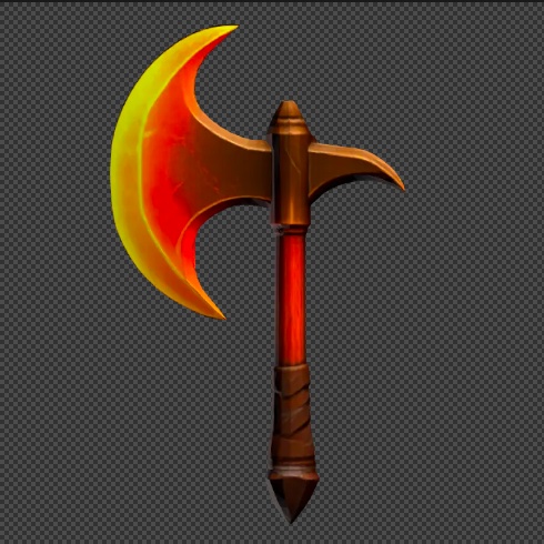 【3Dモデル 武器】炎の斧 パート2 / ファンタジー / ゲーム素材
