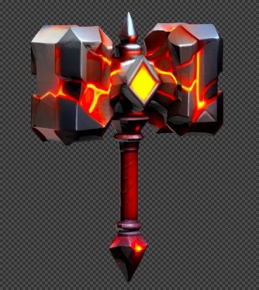 【3Dモデル 武器】マグマハンマー / 炎 / ファンタジー / ゲーム素材