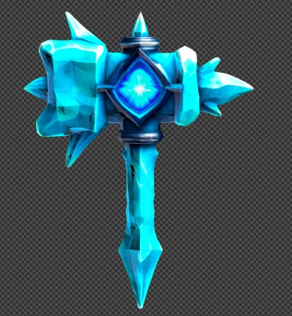【3Dモデル 武器】氷のハンマー / ファンタジー / ゲーム素材