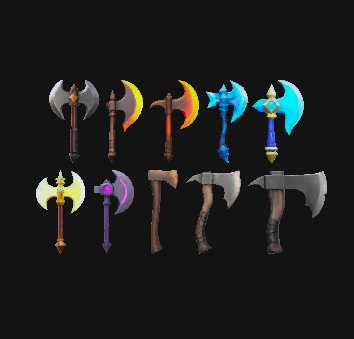 【3D Model】斧 10点セット/ファンタジー/ホラー/ゲーム素材