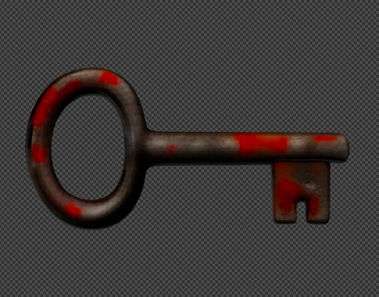 【3Dモデル】血のついた鍵 パート1 / ホラーゲーム素材