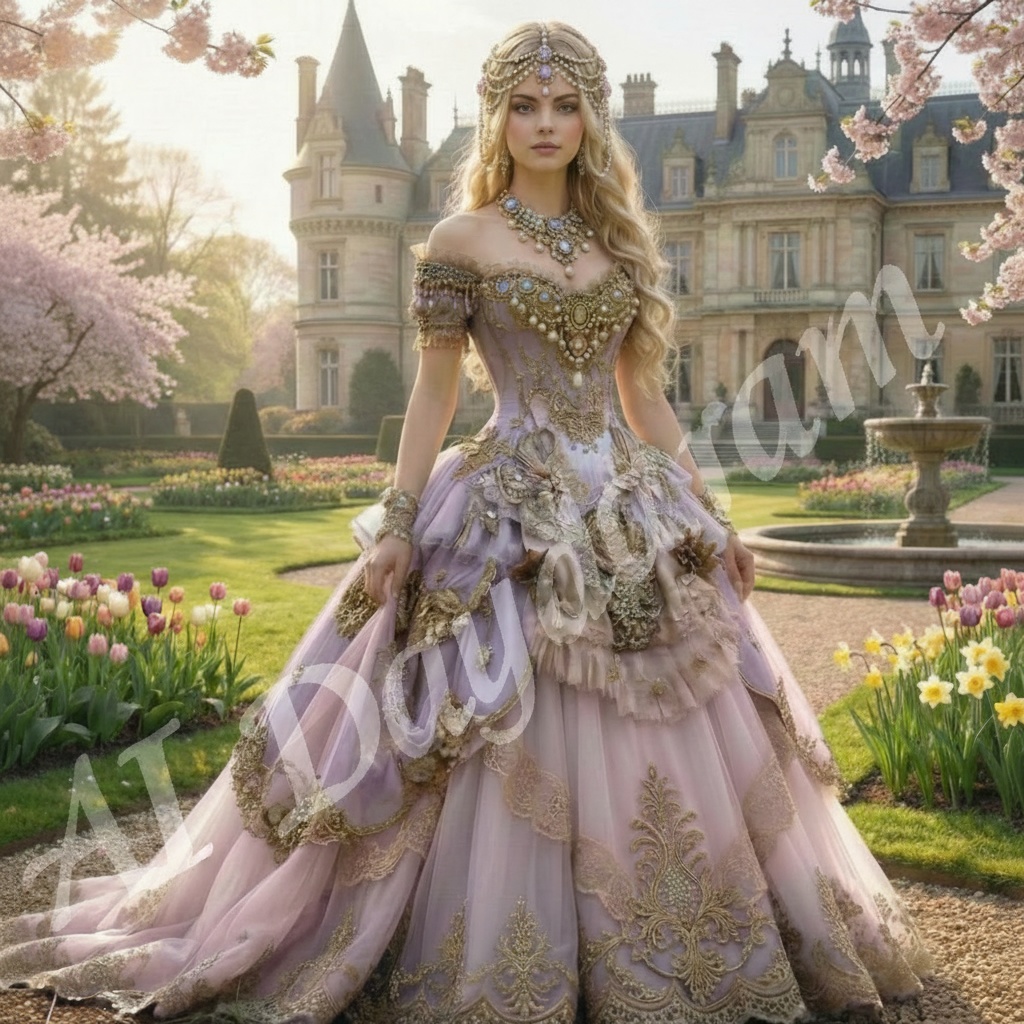 AI画像 Spring ~ Palace of Cherry Blossoms ~ No.4 桜の花の宮殿 1枚