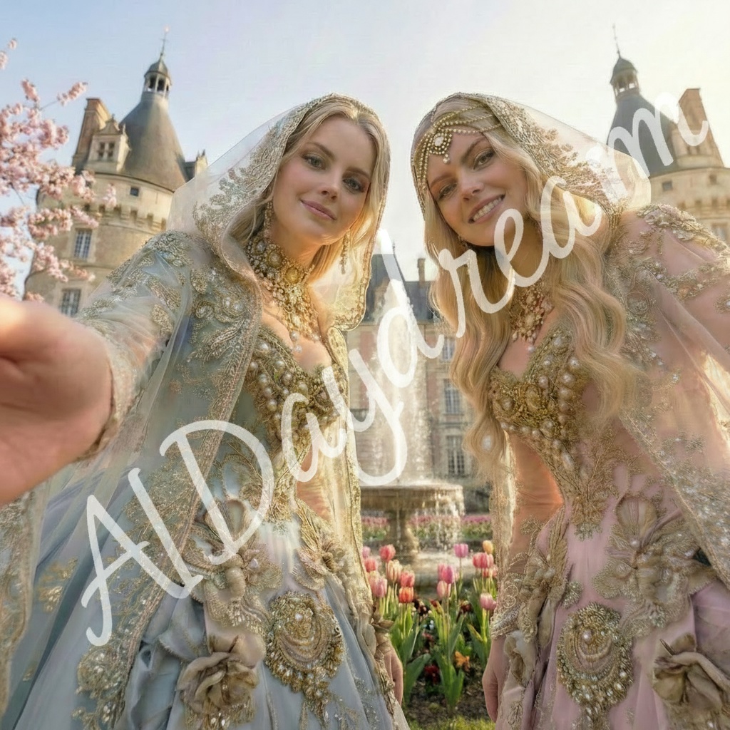 AI画像集 Spring ~ Palace of Cherry Blossoms 桜の花の宮殿 No7, No.11  桜の花の宮殿 可愛らしい馬車 No. 8,No.9  魅惑のメリーゴーランド  No.10   5枚セット