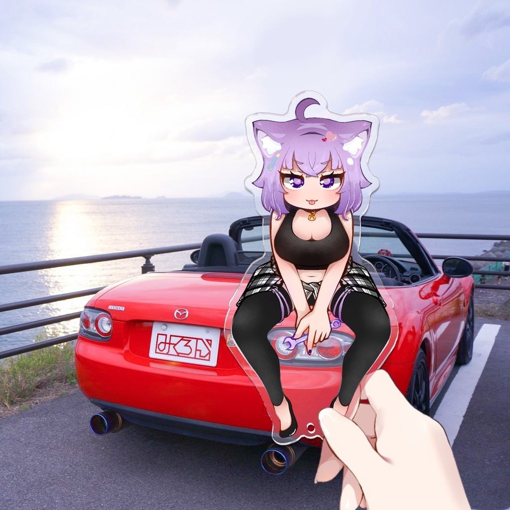 【非公式】猫又おかゆ にゃんにゃんカーサービス アクリルキーホルダー