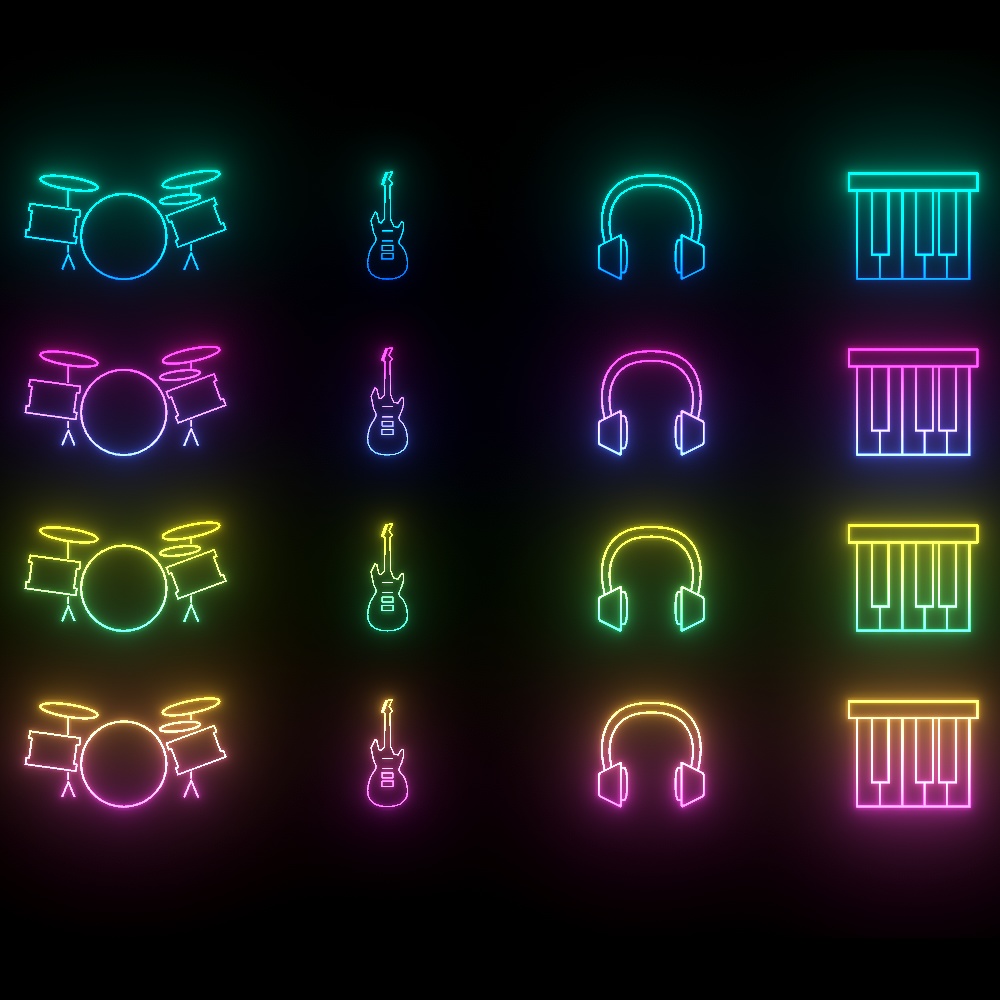 音楽系ネオン看板(全104点)セット🎤【VRChat想定】