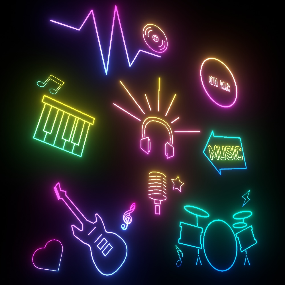 音楽系ネオン看板(全104点)セット🎤【VRChat想定】