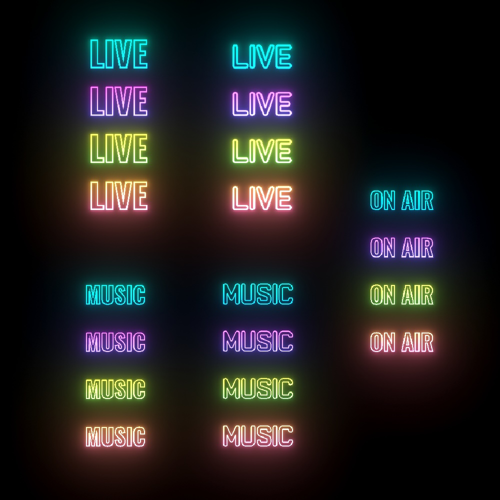 音楽系ネオン看板(全104点)セット🎤【VRChat想定】