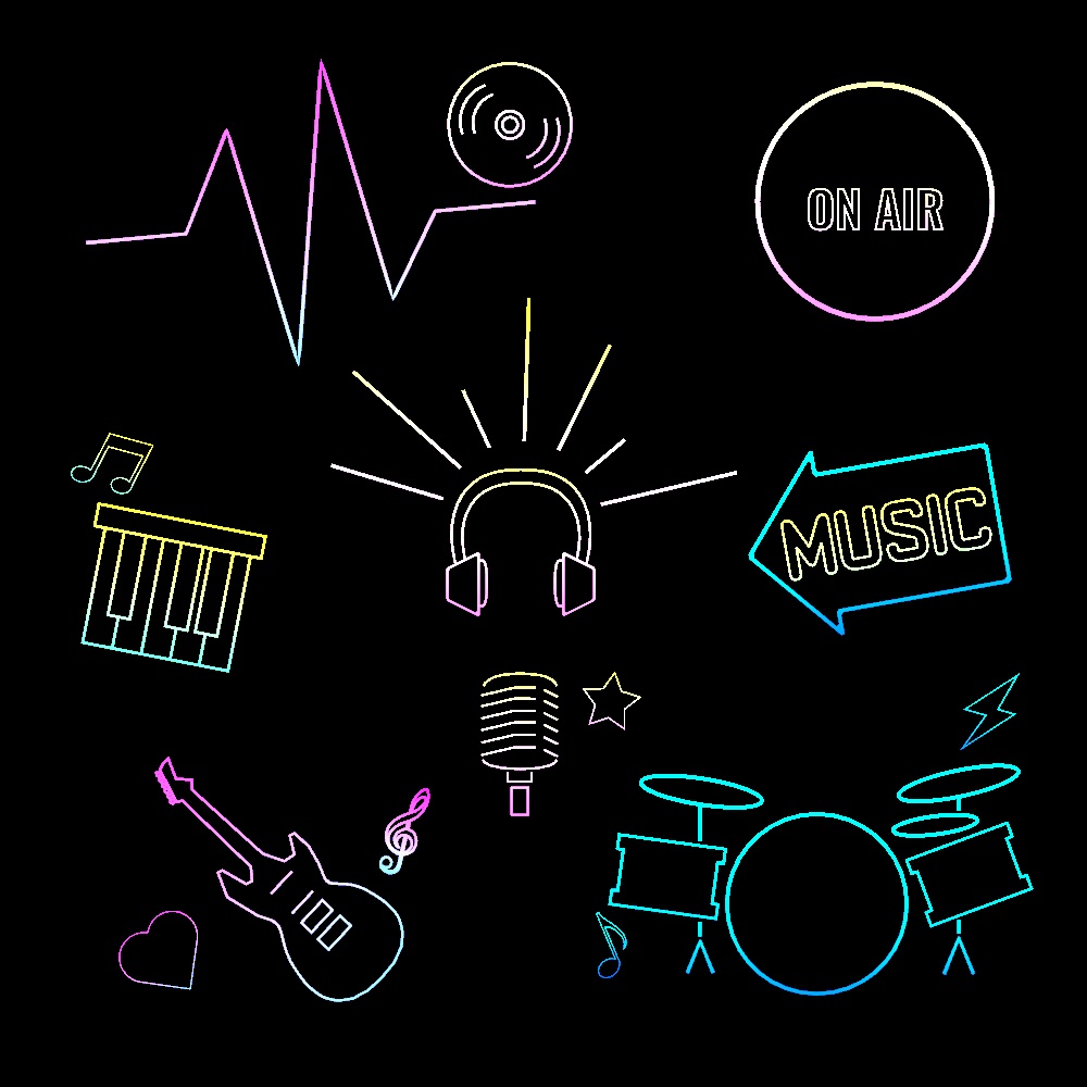 音楽系ネオン看板(全104点)セット🎤【VRChat想定】