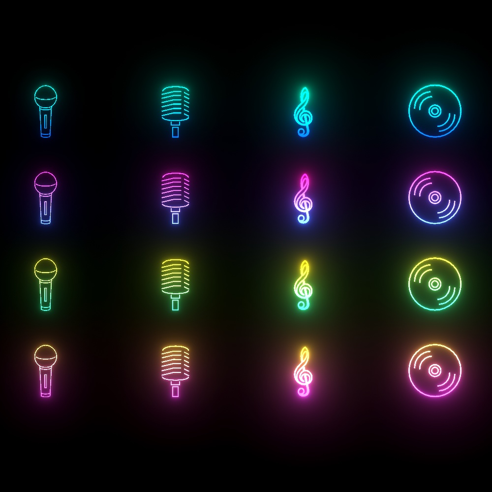 音楽系ネオン看板(全104点)セット🎤【VRChat想定】