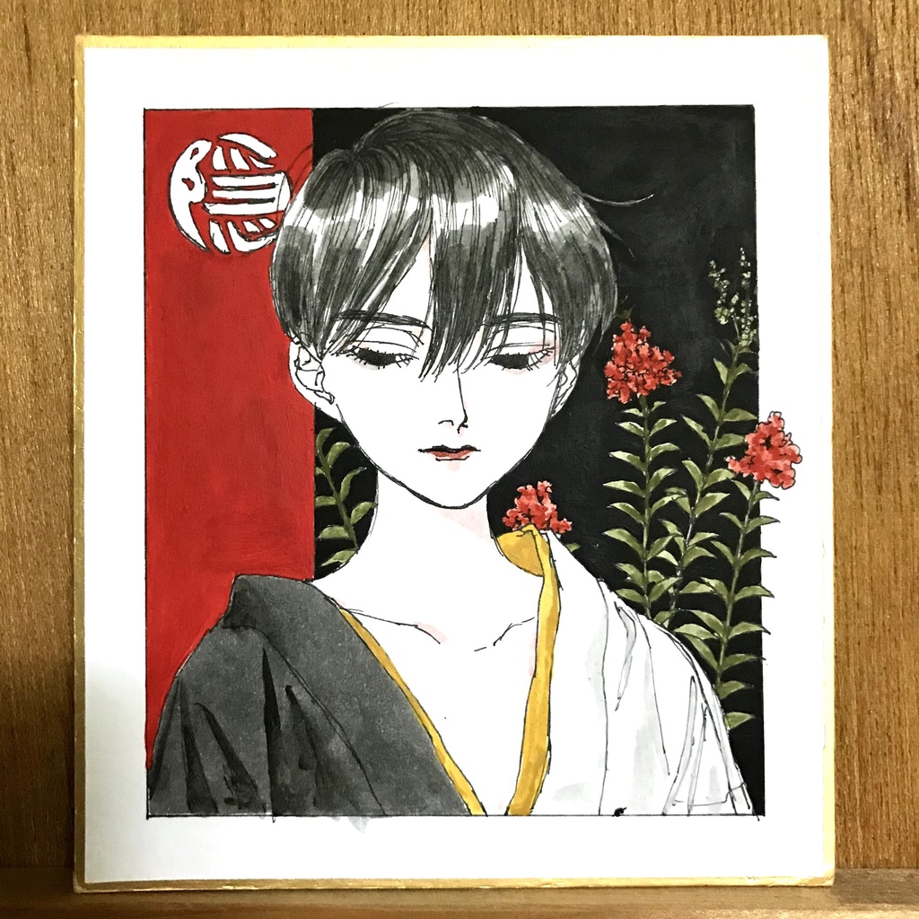 「意」ミニ色紙原画／Paperboard painting
