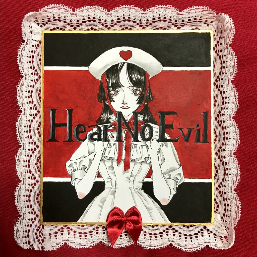 「Hear No Evil」ミニ色紙原画／Paperboard painting