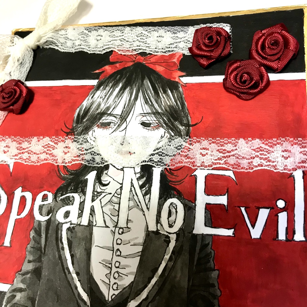 「Speak No Evil」ミニ色紙原画/Paperboard painting