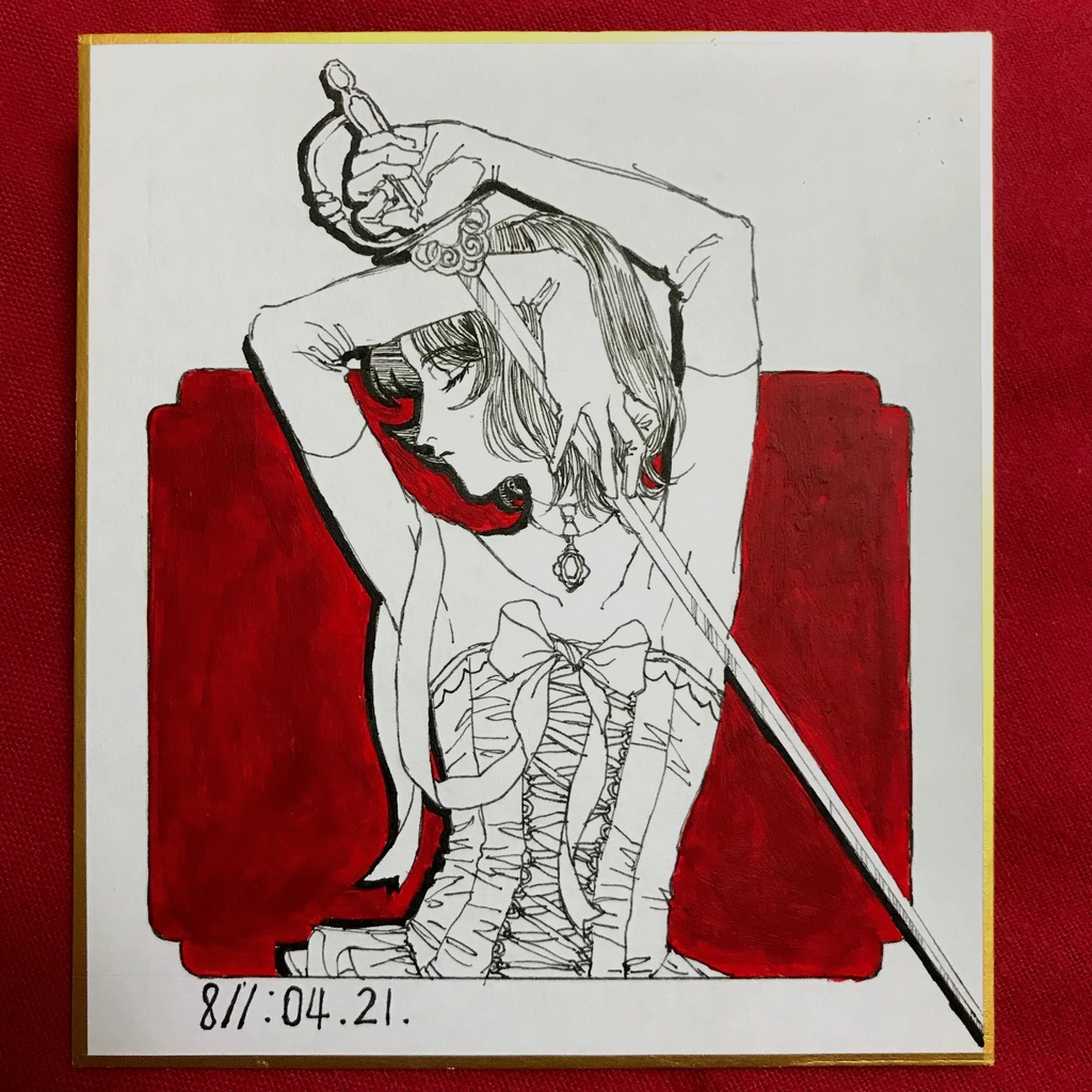 「Soldier」ミニ色紙原画/ Paperboard Painting