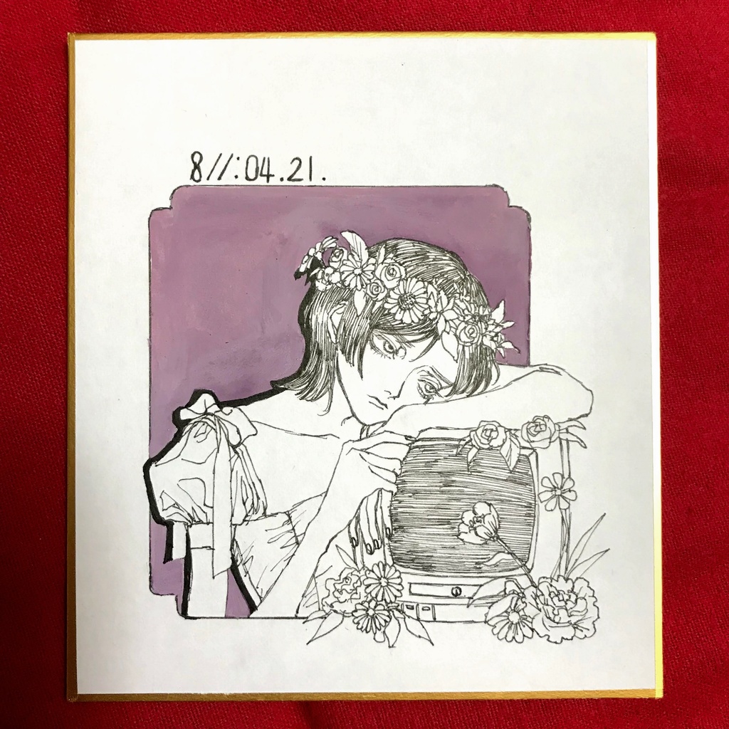 「Daydream」ミニ色紙原画/ Paperboard Painting