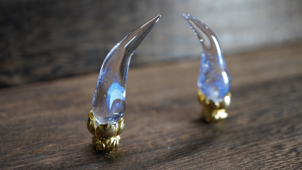 ガラス角　青紫