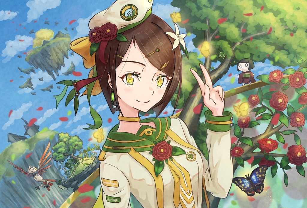 ポストカード　牡丹