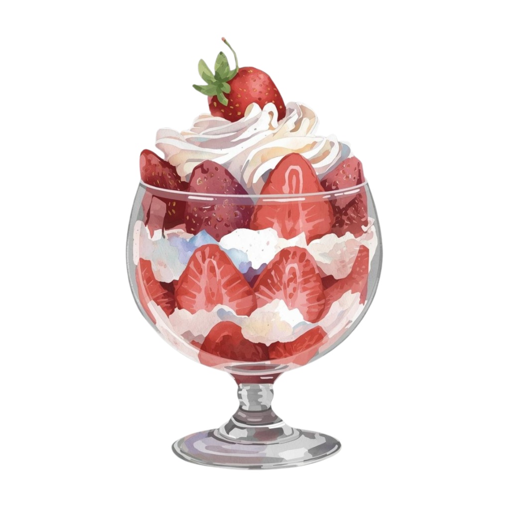 水彩画風 海辺カフェとメニュー のクリップアートセット(PNG・全12点)