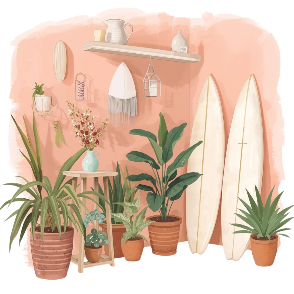 水彩画風 海辺カフェとメニュー のクリップアートセット(PNG・全12点)