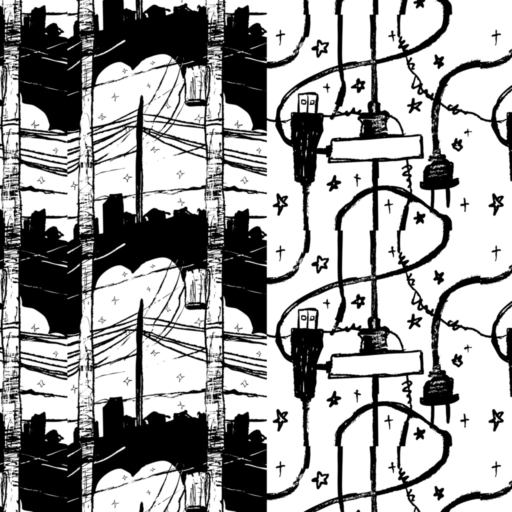 手書き | 電気系 | パターン |4set | JPG | 600dpi