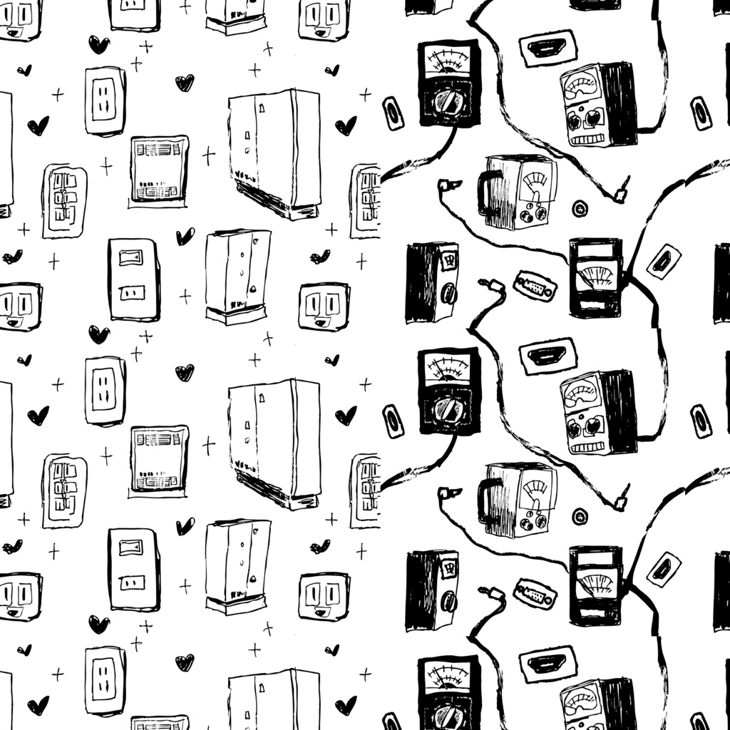 手書き | 電気系 | パターン |4set | JPG | 600dpi