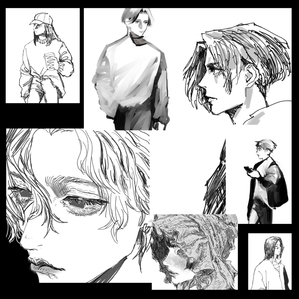 手書き | コラージュ | 手帳デコ | 12set | JPG | 350dpi