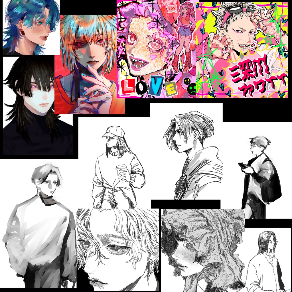 コラージュや手帳デコに使えるかもしれないイラストセット