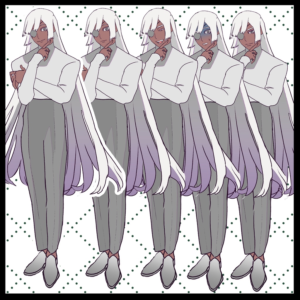 無料版あり | 立ち絵 | 白髪ロングの人 | PNG | 商用利用可能