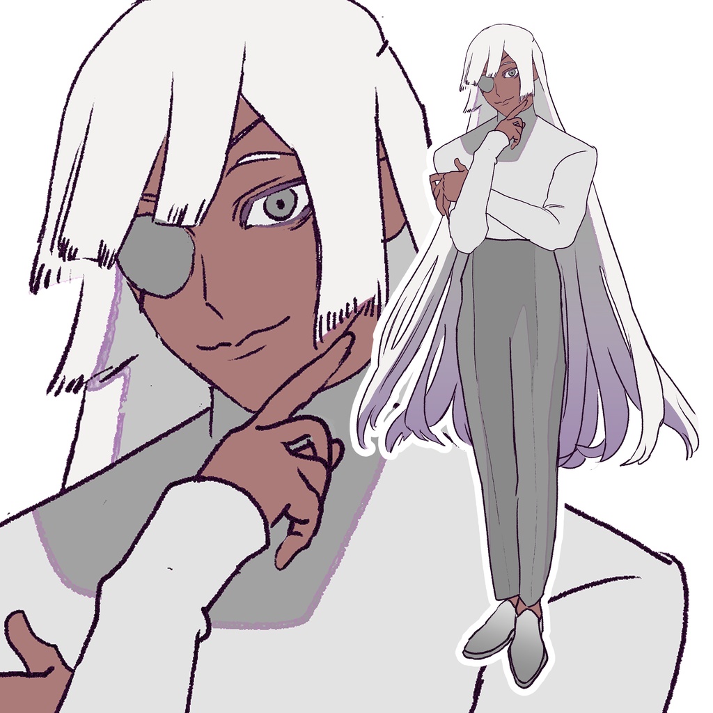 無料版あり | 立ち絵 | 白髪ロングの人 | PNG | 商用利用可能