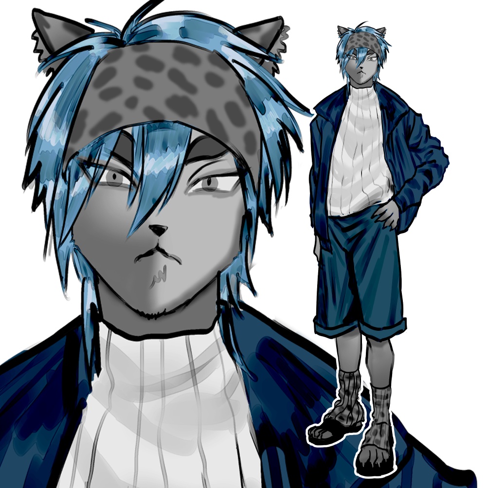 立ち絵 | ユキヒョウ | ケモ | PNG | 商用利用可能