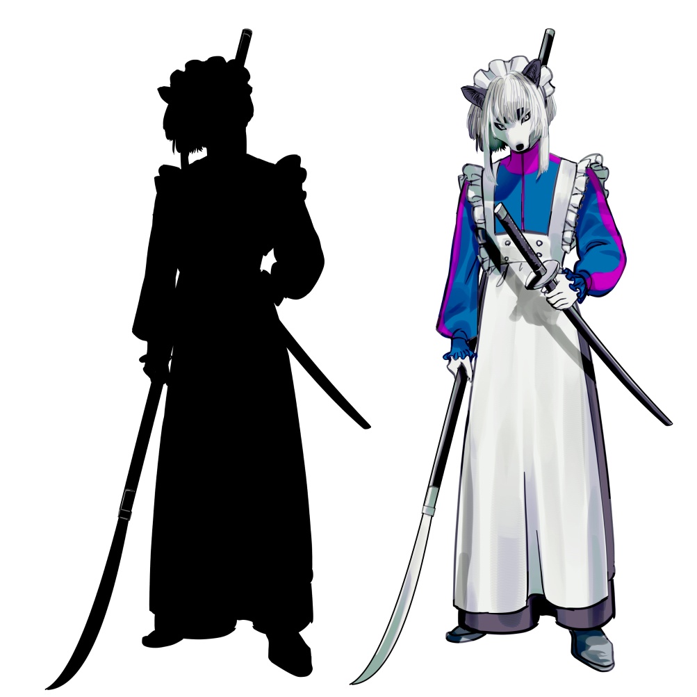 【ジェンダーレス×ケモ】立ち絵|性別なし|獣人キャラ|メイド |TRPG/ゲーム|PNG