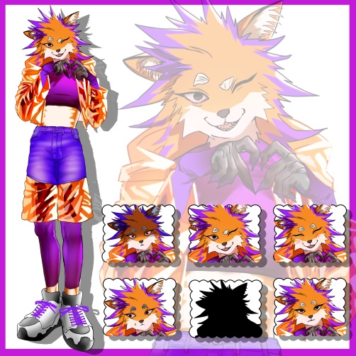 【ジェンダーレス×ケモ】立ち絵｜性別なし｜獣人キャラ｜派手 | TRPG/ゲーム｜PNG