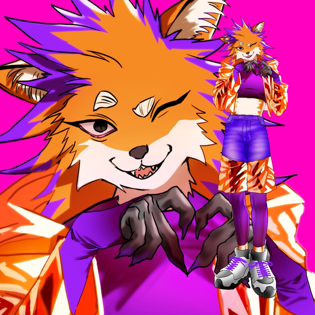 無料版あり | ケモ | 派手 | 狐 | PNG | 商用利用可能