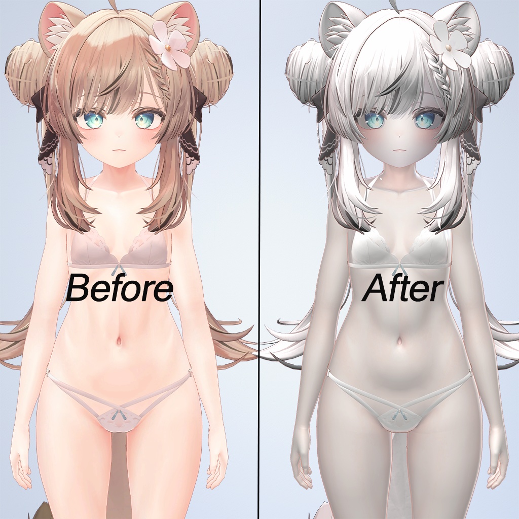 【Liltoon】=Blanc Barillant= 汎用 LilToonマテリアル プリセット『Hair・Head・Body・Cloth・Other』