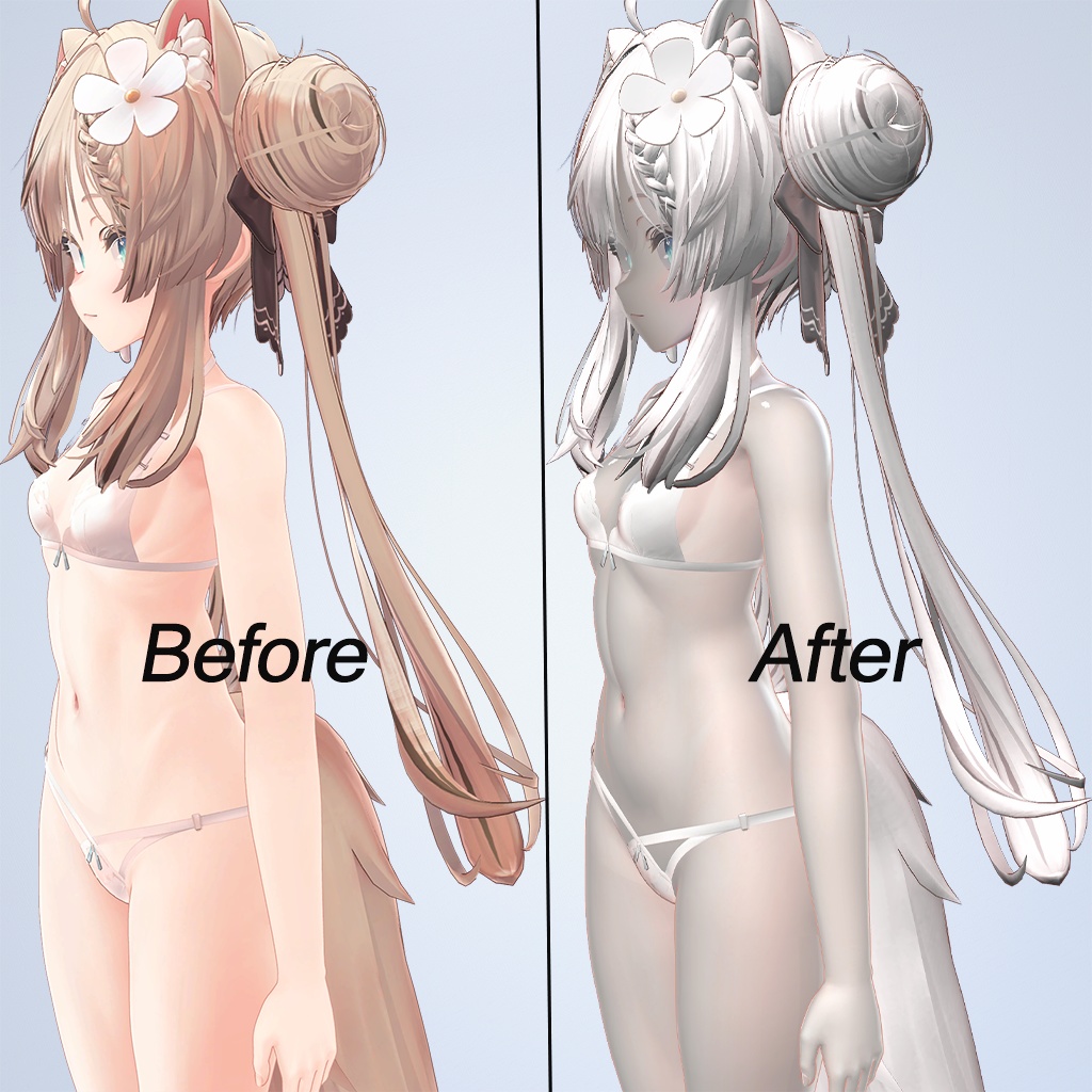 【Liltoon】=Blanc Barillant= 汎用 LilToonマテリアル プリセット『Hair・Head・Body・Cloth・Other』