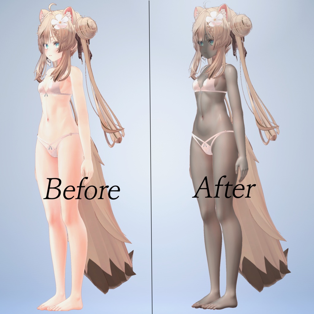 【Liltoon】=Noir Clair= 汎用 LilToonマテリアル プリセット『Hair・Head・Body・Cloth・Other』